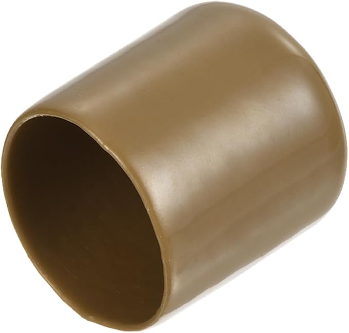 uxcell 20pcs Rubber End Caps 23mm(15/16") ID Vinyl PVC Round Tube Bolt Cap Cover Screw Thread Protectors Light Brown by uxcell