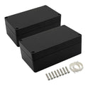 LeMotech Project Box ABS Plastic Junction Box IP65 Waterproof Electrical Boxes Universal Enclosure Black 6.2X 3.5X 2.4 inch (158x90x60mm)（Pack of 2） by LeMotech