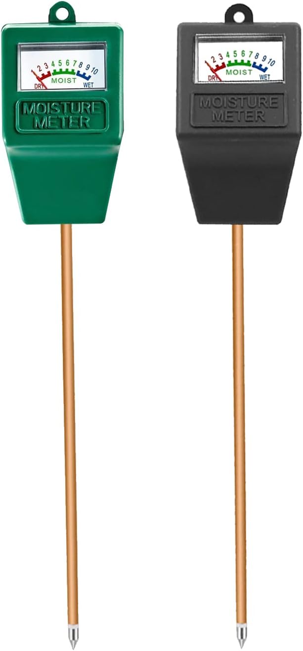 Soil Moisture Meter,2 Pack Plant Hygrometer Moisture Sensor Plant Water Monitor for Potted Plants,Garden,Farm, Lawn(No Battery Needed)-Green+Black by Hathdia