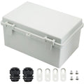 Zulkit Junction Box ABS Plastic Dustproof Waterproof IP65 Electrical Boxes Hinged Shell Outdoor Universal Project Enclosure with 2 Cable Glands 11.42 x 7.48 x 5.51 Inch (290x190x140mm) by Zulkit