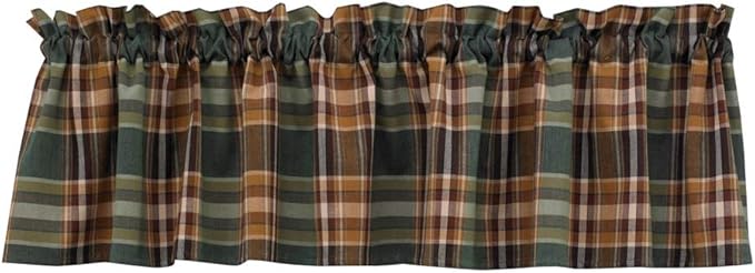 Park Designs Farmhouse Kitchen Valances for Windows - Rustic Lodge Wood River | Fall Decor Window Valance Curtains | Plaid Curtain Valances for Windows | BOHO Living Rooms & Bathrooms | 72" x 14" by ParkDesigns
