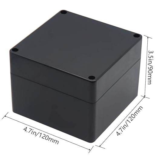 Junction Box, Zulkit Project Box IP65 Waterproof Outdoor Box ABS Plastic Electrical Boxes Electronic Enclosure Black4.7 x 4.7 x 3.5 inch(120 x 120 x 90 mm)(Pack of 2) - Image 2
