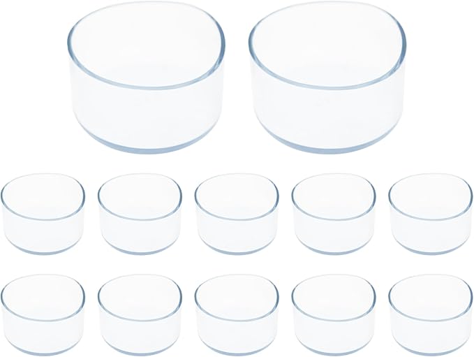 Round Chair Leg Caps,PVC Furniture Feet Covers,TTZEZE Transparent Round Floor Protectors,Clear Table Feet Covers Preventing Plastic Chair Leg Covers Scratches and Noise 60mm/2.36'', 12 by TTZEZE