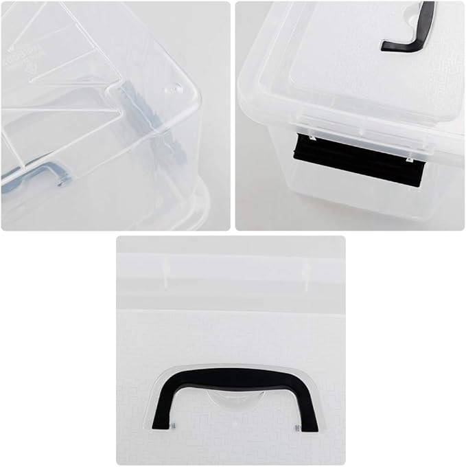 10 L Clear Plastic Latching Box, Plastic Storage Bin with Lids, 4-Pack - Image 3