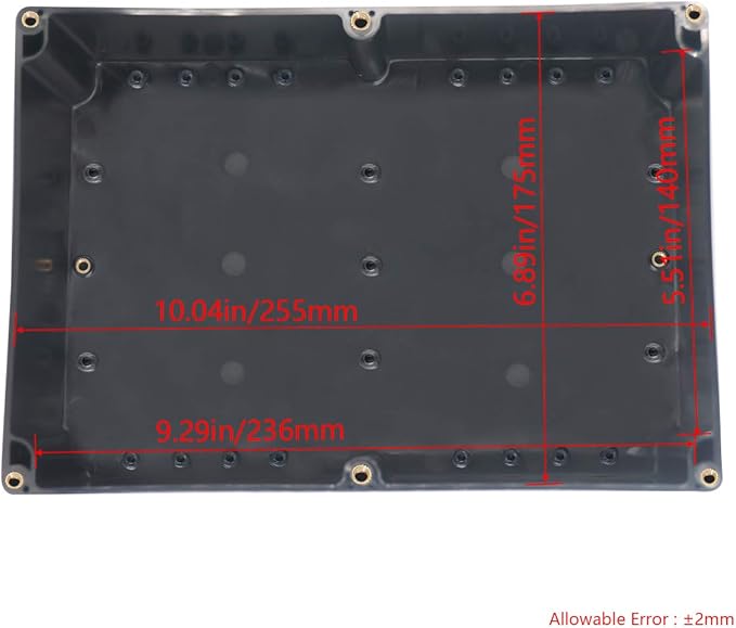 Project Box IP65 Waterproof Junction Box ABS Plastic Black Electrical Boxes DIY Electronic Project Case Power Enclosure 10.35x7.17x3.74 inch(263x182x95 mm) - Image 3
