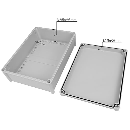 Junction Box，15"x 11"x 5.1" Outdoor Electrical Box with Mounting Plate, IP67 Dustproof Waterproof ABS Plastic Project Box, DIY Electrical Enclosure Gray (380x 280x 130 mm) - Image 3