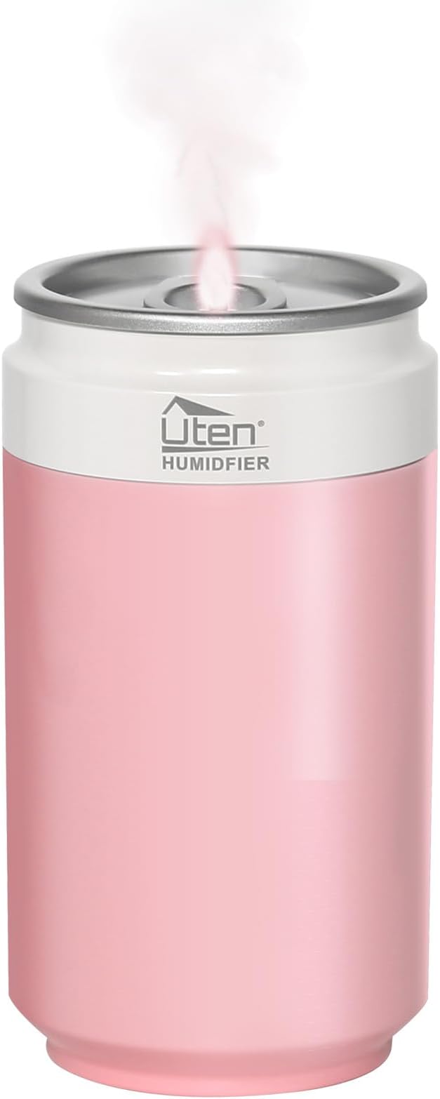 Humidifiers, Humidifier for Bedroom, Can Air Humidifier, Humidifiers for Home and Plants, USB Powered And Battery Powered Portable for Home Office Car Outdoor, 2 Mist Modes, Night Light, Auto-Off by UTENHOMEGOODSCENTER