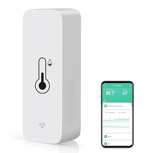 4-Pack WiFi Temperature Humidity Sensor: Indoor Thermometer Hygrometer with App Alert, Free Data Storage Export, Smart Temperature Humidity Monitor for Home Pet Greenhouse, Compatible with Alexa by GaoducashforSmartLife
