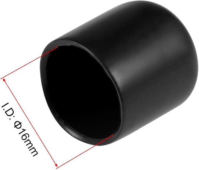 uxcell 20pcs Rubber End Caps 16mm ID Vinyl Round Tube Bolt Cap Cover Thread Protectors Black - Image 3