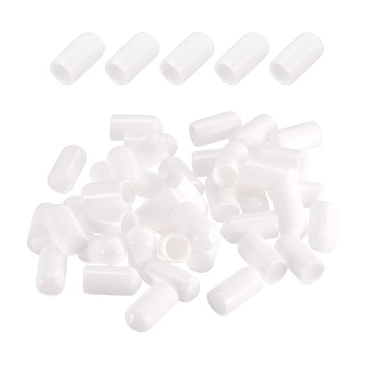 DMiotech 100 Pack 7.5mm ID White Screw Thread Protectors Rubber End Caps Bolt Covers for Screw Bolt Furniture Pipe by DMiotech