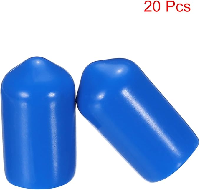 uxcell 20pcs Rubber End Caps 8.5mm ID Vinyl PVC Round Tube Bolt Cap Cover Screw Thread Protectors Blue - Image 2
