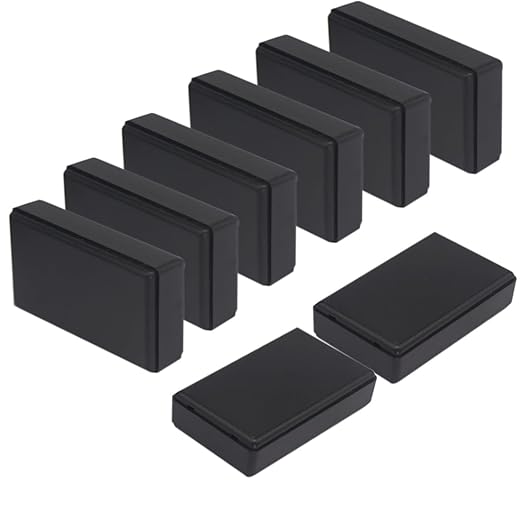 Zulkit 8Pcs Project Boxes ABS Plastic Electrical Project Case Power Junction Box Black 2.76 x 1.65 x 0.71 inch (70x42x18 mm) by Zulkit