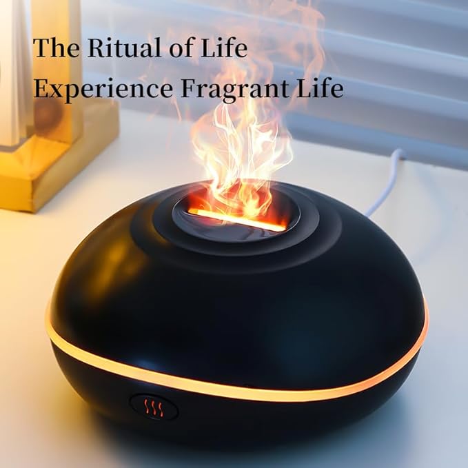 Essential Oil Diffusers Ultrasonic UFO Aromatherapy Diffuser, Ultrasonic Diffuser, Cool Mist Humidifier, 7 Colors LED Lights Changing for Home, Office, Spa 200ml (Black) - Image 2