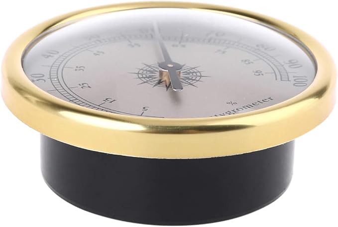72mm Round Gold Hygrometer Humidity Meter Gauge Ring Surface - No Battery Needed - Image 2
