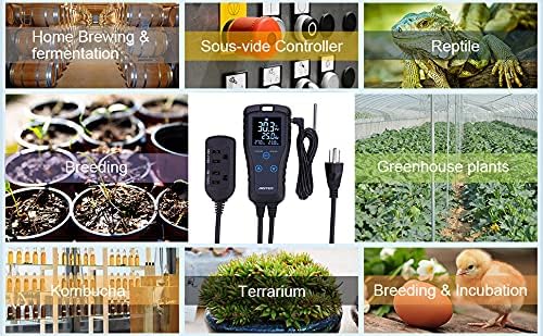 Digital Temperature Controller 2-Stage Thermostat Outlet Heating & Cooling Mode for Chest Freezer Refrigerator Homebrew Fermenter Greenhouse 110V 10A 1100W - Image 8