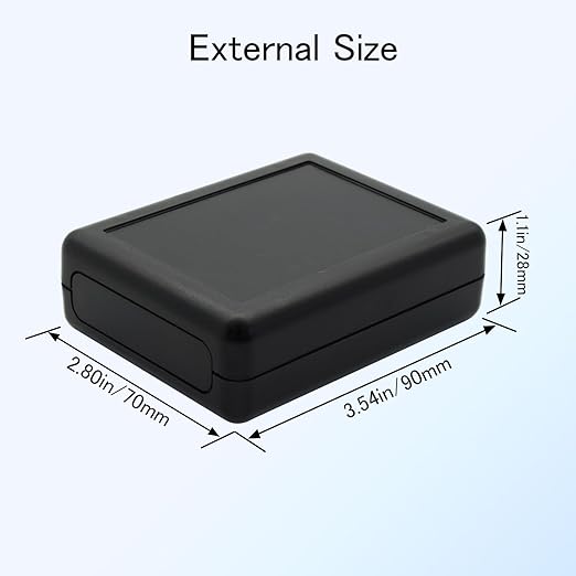 Project Box 8 Pieces Electrical Box Small Junction Box ABS Plastic Enclosure Power Electronic Case Black 3.5" x 2.8" x 1.1"(90 x 70 x 28mm) - Image 3