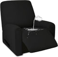 PureFit 100% Dual Waterproof Couch Cover Slipcovers for Couches and Sofas - Stretch Non Slip Fleece Sofa Covers Washable, Leakproof Furniture Protector for Kids, Pets, Dog (Recliner, Black) by PureFit