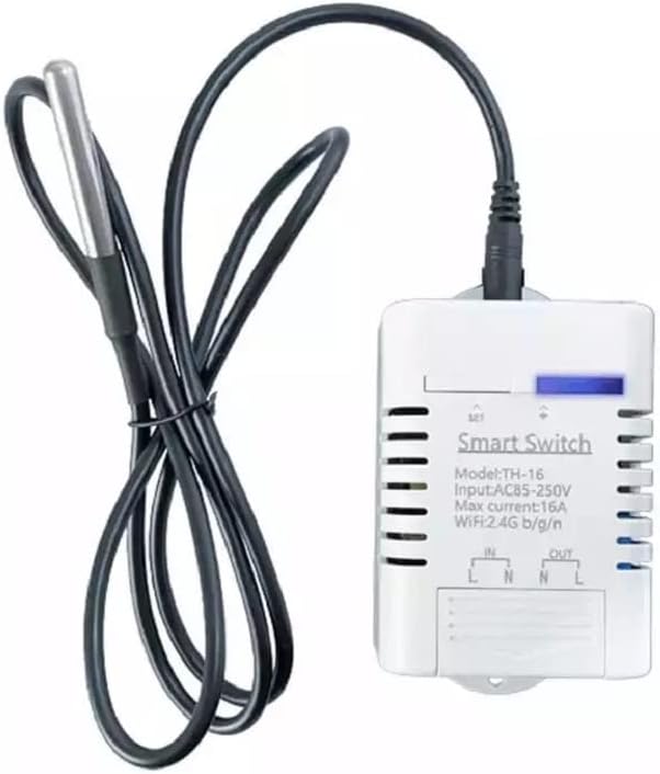 eWeLink Smart 16A Switch with Temperature and Humidity Monitoring, WiFi Thermostat Controller Compatible with Alexa Google Home (Temperature only) by MHCOZY