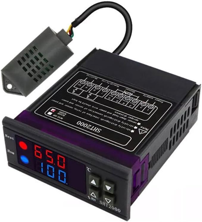 Humidity Controller SHT2000 Intelligent Digital Display Temperature Thermostat For Heating, Cooling, Humidifying Or Dehumidifying In Greenhouse, Workshop Or Storage(24V) - Image 3