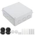 LeMotech Junction Box, Electrical Box IP65 Water Resistant Dustproof ABS Plastic Project Enclosure for Electronics White 7.9 x 7.9 x 3.1 inch by LeMotech
