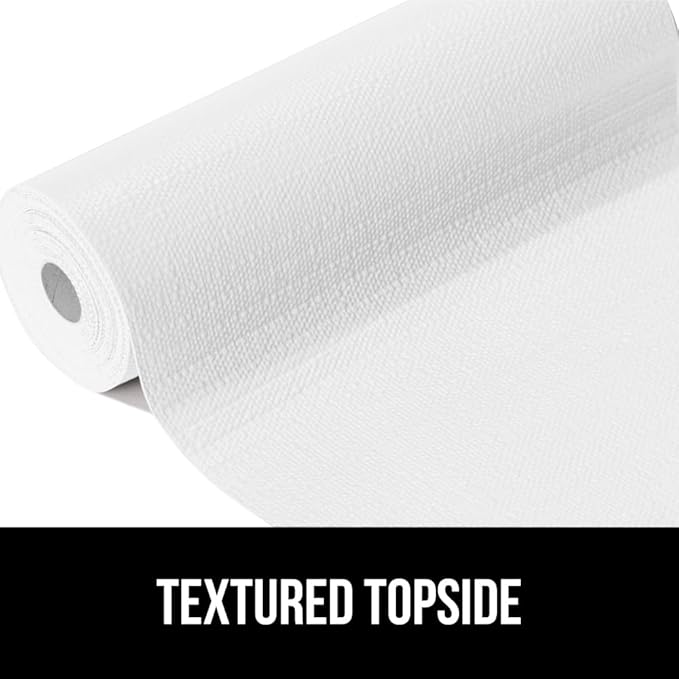 GORILLA GRIP DripGuard Shelf Liner, Non-Adhesive Drawer and Kitchen Cabinet Protector, Strong Grip Slip Resistant Underside, Smooth Surface Liners for Cabinets, Bathroom Closets, 17.5x120 Inch, White - Image 7