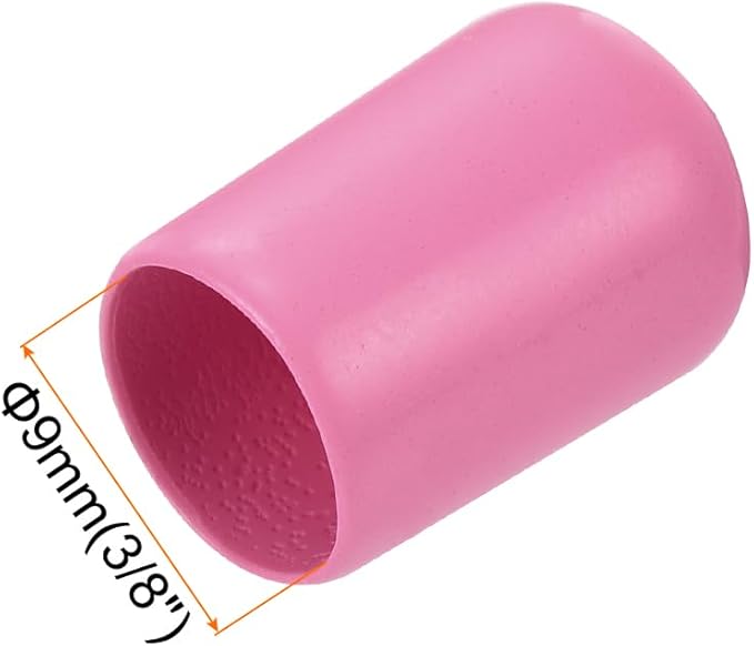 uxcell 20pcs Rubber End Caps 9mm(3/8 inch) ID Vinyl PVC Round Tube Bolt Cap Cover Screw Thread Protectors Pink - Image 3
