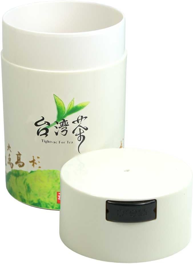Teavac 6-Ounce Vacuum Sealed Tea Storage Container, White Cap and Body/Green Tea Sign - Image 2