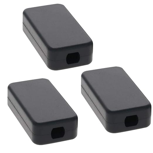 Fielect 1.57 x 0.79 x 0.41 inch Dustproof Electronic Junction Box Plastic Enclosure Project Box for Electronic Projects ABS Black 3Pcs by Fielect