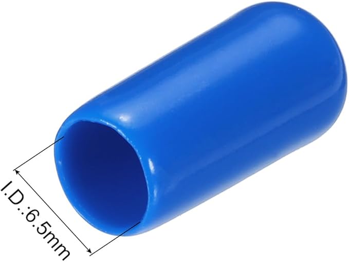 uxcell 20pcs Rubber End Caps 6.5mm ID Vinyl PVC Round Tube Bolt Cap Cover Screw Thread Protectors Blue - Image 3