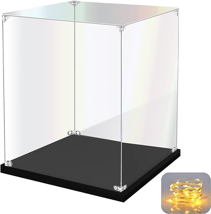 Acrylic Display Case for Collectibles Assemble Clear Acrylic Display Box for Lego Alternative Glass Case for Showcasing Figures Doll Toys Home Storage(6x6x8 inch, 15x15x20 cm) by KOLIPI