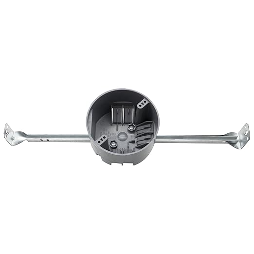 MAKERELE Round Ceiling Electrical Box Outlet PVC, 4" Dia Electrical Outlet Boxes Plastic, 20 Cubic-inches Adjustable Electrical Outlet Box, Grey, ETL Listed, for New Installations and Remodels(1 Pack) by MAKERELE