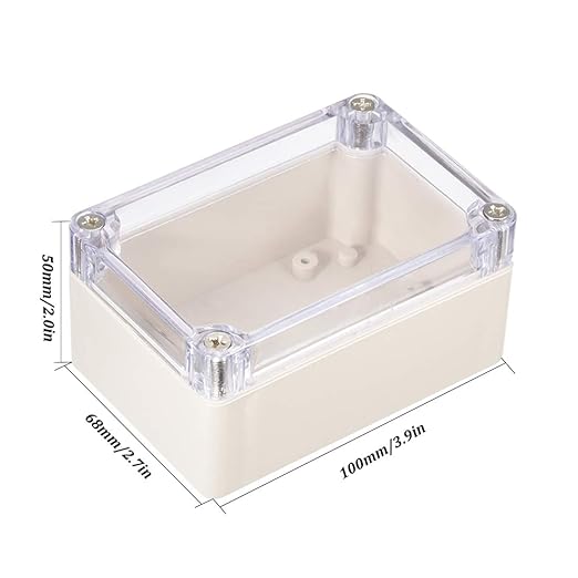 ABS Plastic Junction Box, Dustproof Waterproof IP65 Electrical Box - Universal Project Enclosure Grey, with PC Transparent/Clear Cover 3.9"x2.7"x2"(100mm x 68mm x 50mm) - Image 2