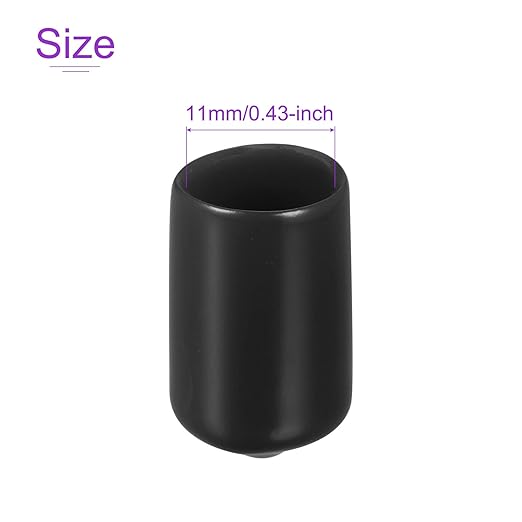 DMiotech 100 Pack 11mm ID Black Screw Thread Protectors Rubber End Caps Bolt Covers for Screw Bolt Furniture Pipe - Image 4