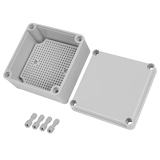 Junction Box，4.9"x 4.9"x 3" Outdoor Electrical Box with Mounting Plate, IP67 Dustproof Waterproof ABS Plastic Project Box, DIY Electrical Enclosure Gray (125x 125x 75 mm) by HoHaing