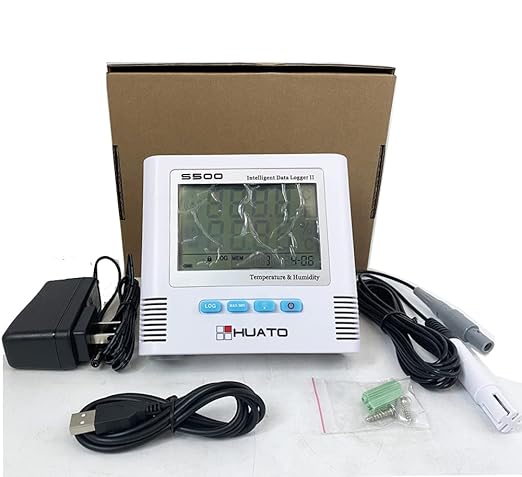 Channel Temperature Humidity Data Logger Recorder LCD Display USB Datalogger Thermometer Hygrometer Meter with 3 Meters Cable Enternal Sensor 4,3000 Points Storage Automatic Record Function by VTSYIQI