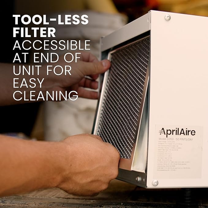 AprilAire E050 Pro Dehumidifier Bundle - 50 Pint Crawl Space Dehumidifier - Compact Dehumidifier for Crawl Spaces, Basements, Attics, Garages up to 1,600 sq. ft - 5 Year Warranty - Image 5