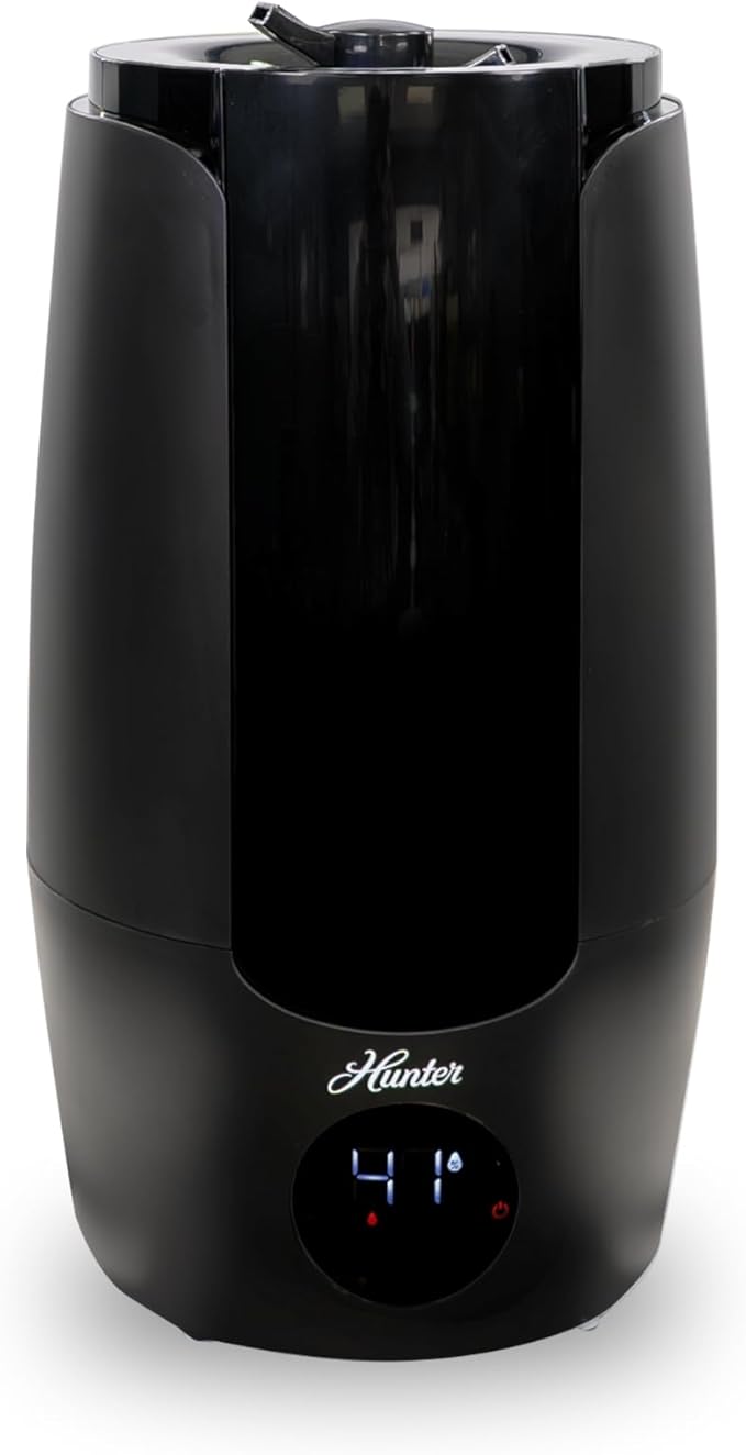 HHU400 Hunter Aspire Series Ultrasonic Humidifier (8.3L) - Vibration Technology Humidifier with Long Lasting Mist for Large Spaces - Extension Wand & 360 Degree Nozzle for Even Distribution - Black by HunterFanCompany