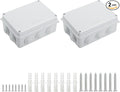 LeMotech ABS Plastic Dustproof Waterproof IP65 Junction Box Universal Electrical Project Enclosure White 5.9 x 4.3 x 2.8 inch (150 x 110 x 70 mm)(Pack of 2) by LeMotech