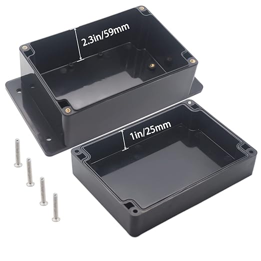 Watertight Junction Box, IP67 Waterproof Project Box Durable ABS Plastic Electronic Enclosure Case for DIY Electrical Project with Wall Fixed Ear 6.30" x 4.33" x 3.54"(160 x 110 x 90 mm) - Image 4