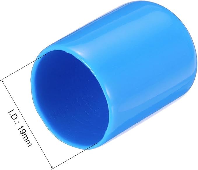 uxcell 20pcs Rubber End Caps 19mm(3/4") ID Vinyl PVC Round Tube Bolt Cap Cover Screw Thread Protectors,Light Blue - Image 3