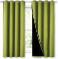 NICETOWN 100% Blackout Curtains 45 inches Long, Fresh Green, 1 Pair, 52 inches Width Each Panel, 2 Thick Layers Completely Blackout Window Treatment Thermal Insulated Lined Drapes for Small Window by NICETOWN