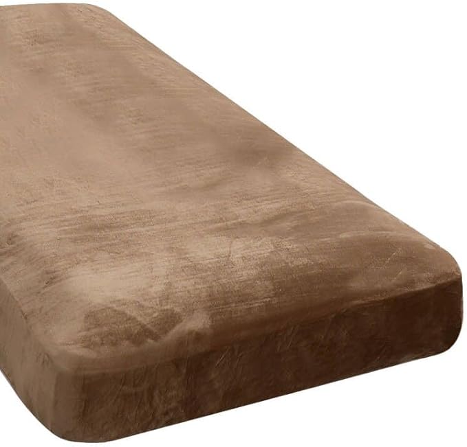 H.VERSAILTEX Velvet Stretch Individual Chaise Cover Sectional Couch Covers for L Shaped Sofa Both Left/Right Furniture Protector Seat Cushion Sofa Cover (1 Piece Chaise Cover, Camel) by HVERSAILTEX