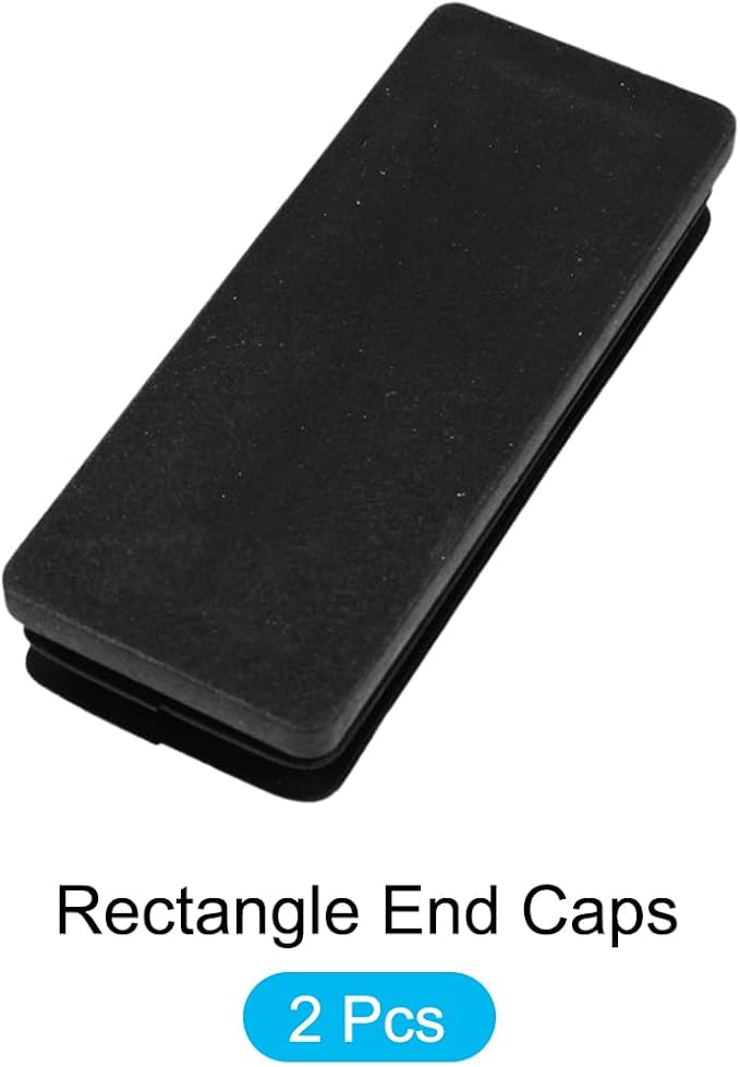 METALLIXITY Rectangle End Caps (100 x 40mm) 2Pcs, Plastic Rectangle Tube Inserts Threaded End Blanking Caps Protector - for Furniture Table Chair Legs, Black - Image 5
