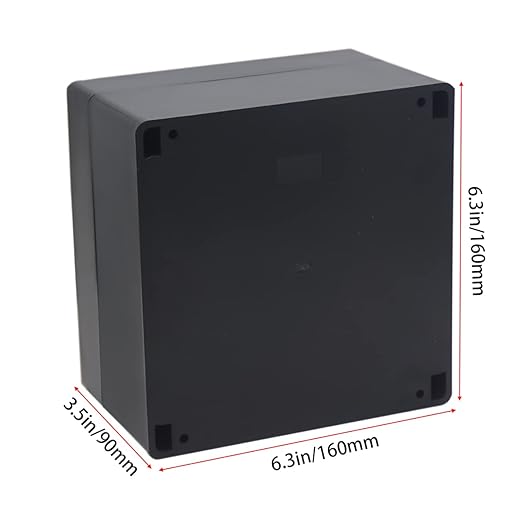 Watertight Junction Box, IP67 Waterproof Project Box Durable ABS Plastic Electronic Enclosure Case for DIY Electrical Project Black 6.30" x 6.30" x 3.54"(160 x 160 x 90 mm) - Image 2