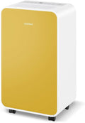 COSTWAY 2500 Sq. Ft Dehumidifier for Basement, 32 Pints Portable Quiet Dehumidifier for Bedroom Bathroom with Sleep Mode, 24H Timer, Auto Shut Off, Auto Defrost & Drain Hose (Yellow) by COSTWAY