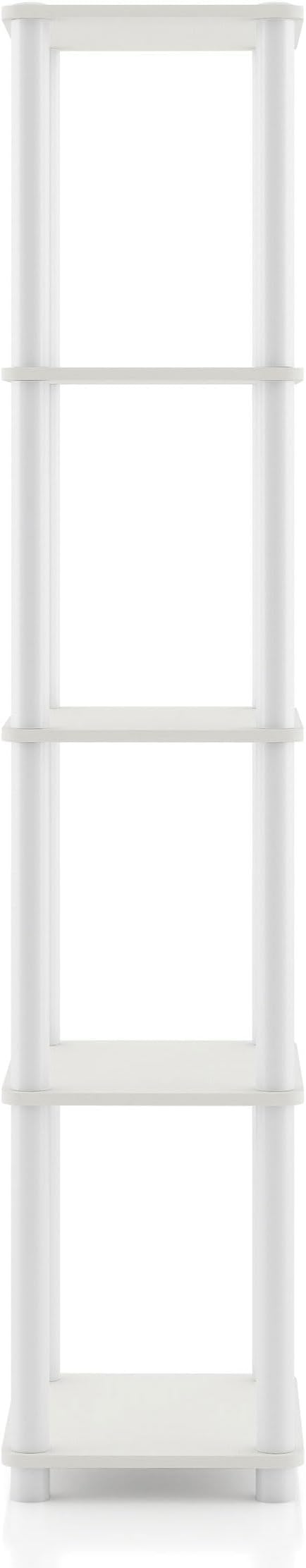 Homes: Inside + Out Apexa Modern 5-Tier Narrow Shelving Units, Collectibles Display Shelves, Easy Assembly Standing Shelf, Home Storage Organizer for Living Room, Bedroom, Office, White - Image 13