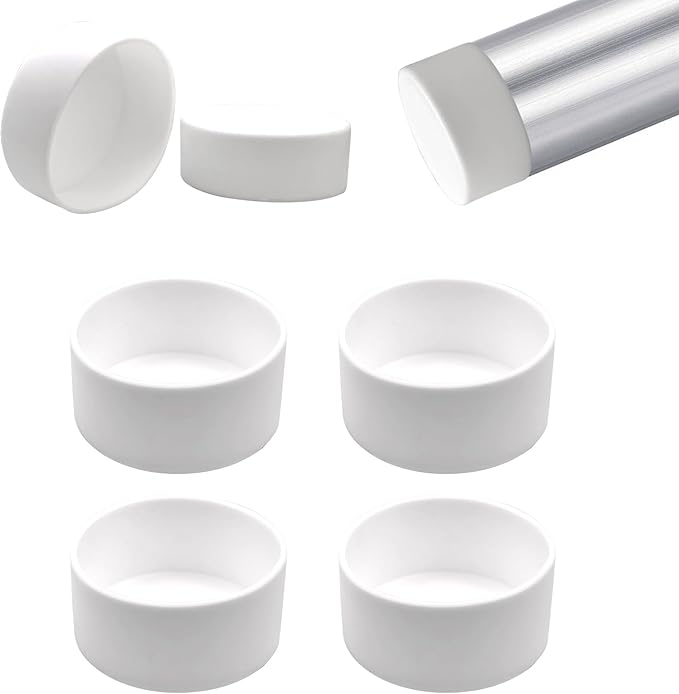 2-1/2" (62.5mm) Silicone Chair Leg Floor Protectors, Rubber Chair Leg Caps, Non-Slip Furniture Pads Round Chair Feet Covers End Caps for Hardwood Floors, Patio & Table Foots, White (4PCS) by EASYEAH