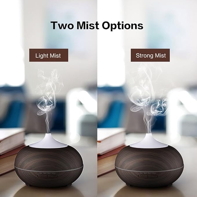 550ml Large Capacity Essential Oil Diffuser with 6 Essential Oil Set, Aromatherapy Ultrasonic Air Humidifier with Timer Setting, 7 Color LED Night Light and Waterless Auto-Off Functions for Home, Spa - Image 6