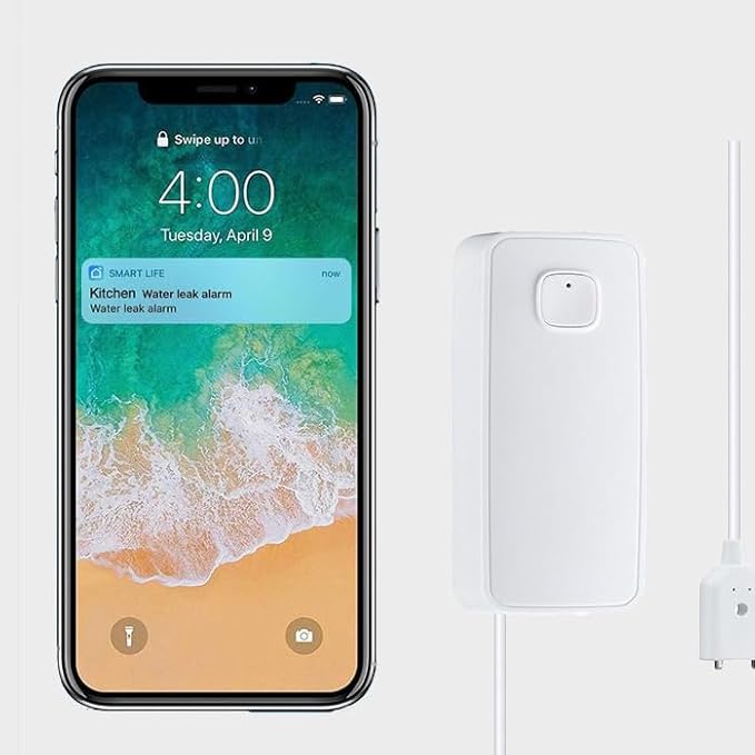 3PCS WiFi Water Leak Detector Kit, 80dB Water Sensor Alarm, Sump Pump Leakage Alarm, TUYA APP Free Remote Monitoring for Water Leakage, SMS and Phone Notification Can Be Enabled, AAA Battery Powered - Image 6