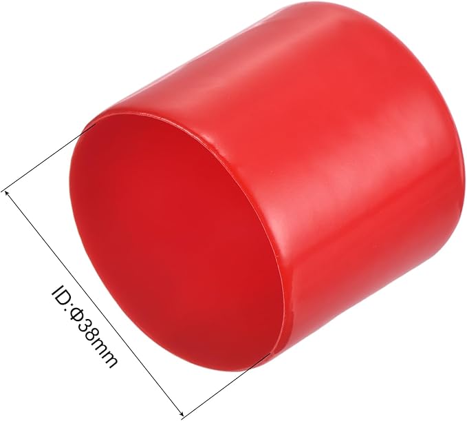 uxcell 20pcs Rubber End Caps 38mm ID Vinyl Round Tube Bolt Cap Cover Thread Protectors Red - Image 3